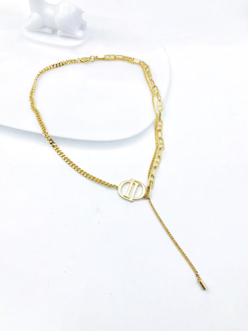 VIENNOIS Brass Letter Minimalist Link Necklace 0