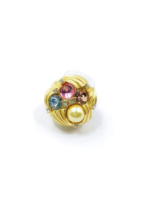 VIENNOIS Zinc Alloy Glass Stone Multi Color Irregular Trend Band Ring 1