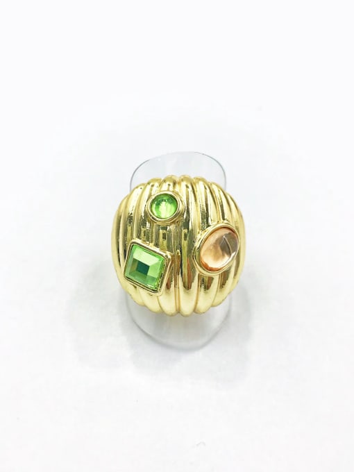 gold+green&light orange resin Zinc Alloy Resin Multi Color Geometric Trend Band Ring