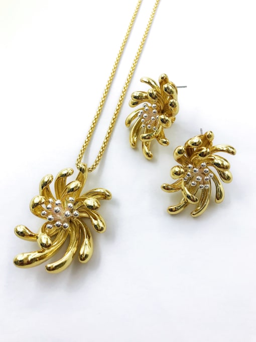 VIENNOIS Trend Flower Zinc Alloy Earring and Necklace Set 0