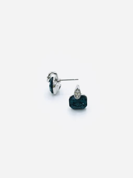 Blue Zinc Alloy Glass Stone Champagne Geometric Minimalist Stud Earring
