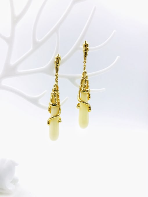 VIENNOIS Zinc Alloy Resin Red Water Drop Statement Drop Earring 3