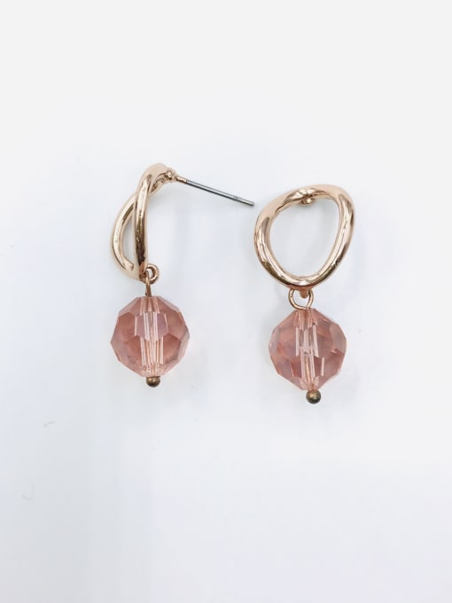 VIENNOIS Zinc Alloy austrian Crystal Pink Minimalist Drop Earring 0