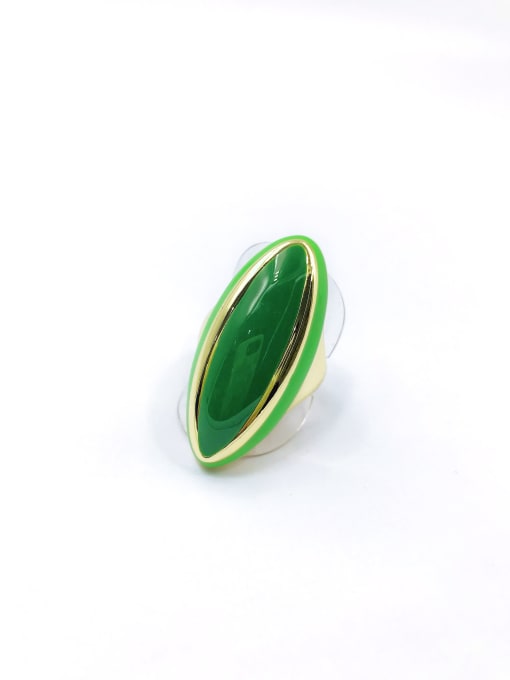 gold+green Enamel Zinc Alloy Enamel Trend Band Ring