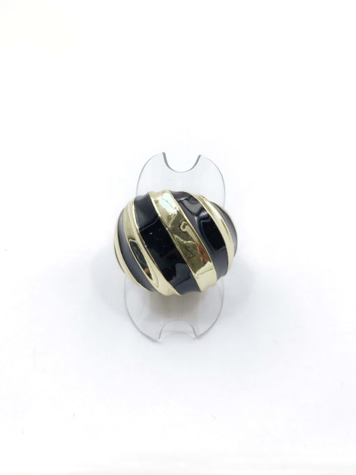 Black Zinc Alloy Enamel Vertical Stripe Minimalist Band Ring