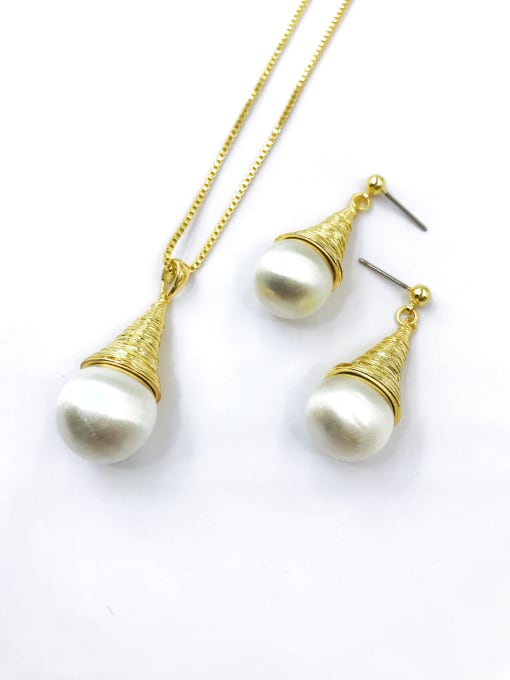 VIENNOIS Minimalist Water Drop Zinc Alloy Bead Silver Earring and Necklace Set