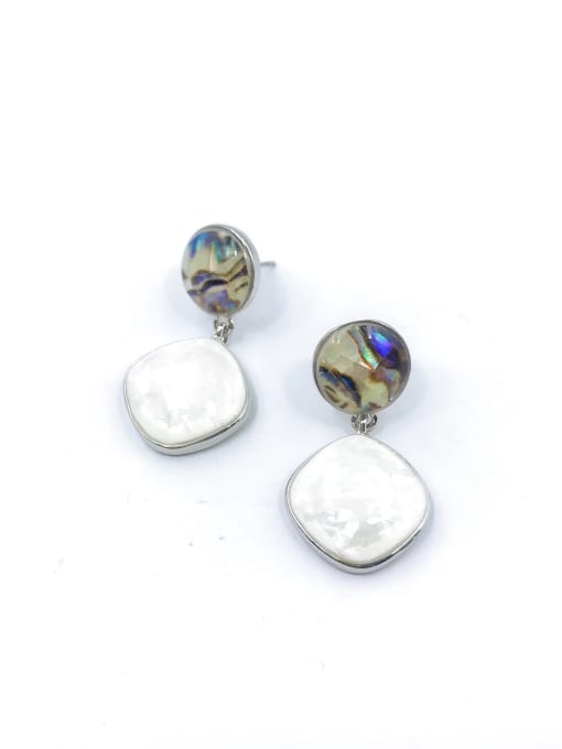 VIENNOIS Zinc Alloy Shell Multi Color Round Minimalist Drop Earring 1
