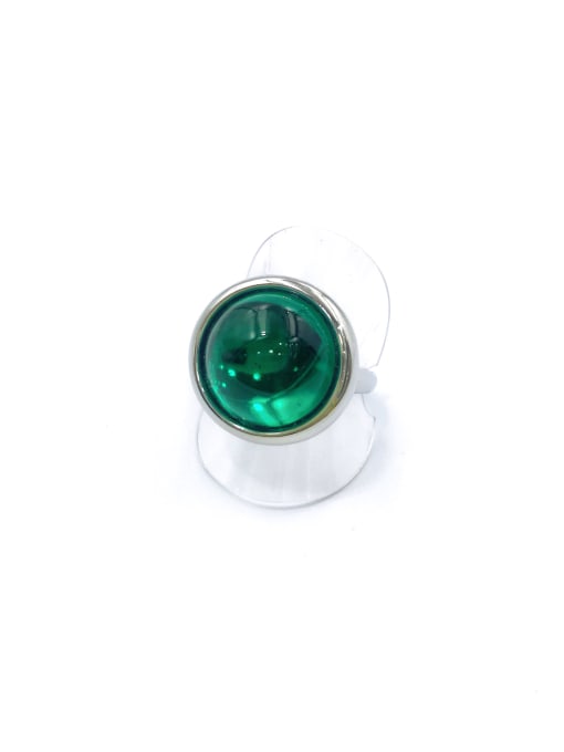 imitation rhodium+green resin Zinc Alloy Resin Red Round Minimalist Band Ring