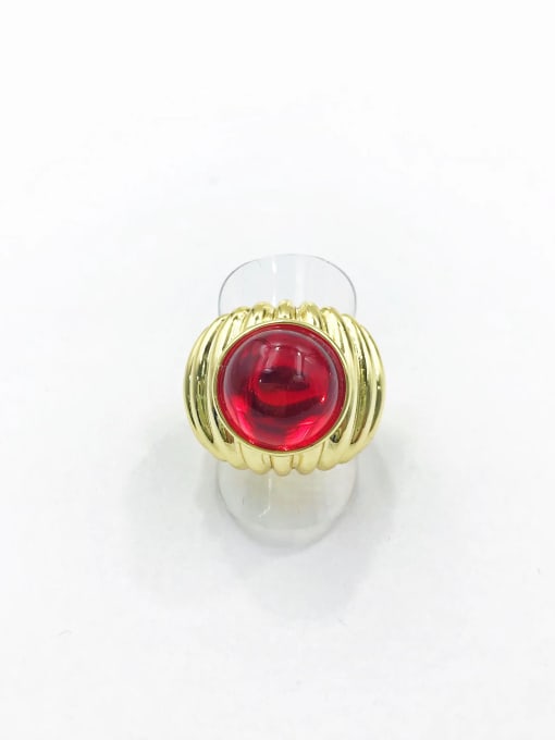 VIENNOIS Zinc Alloy Resin Red Classic Band Ring 0