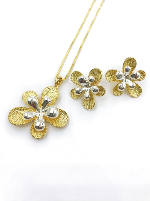 VIENNOIS Trend Flower Zinc Alloy Earring and Necklace Set 0