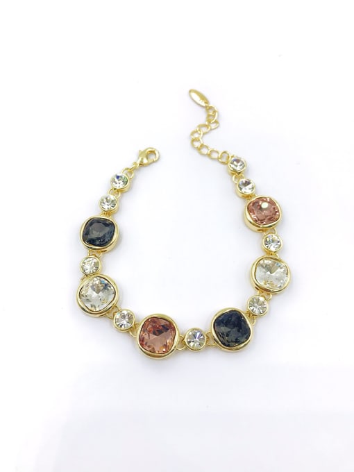 VIENNOIS Zinc Alloy Glass Stone Multi Color Round Trend Bracelet