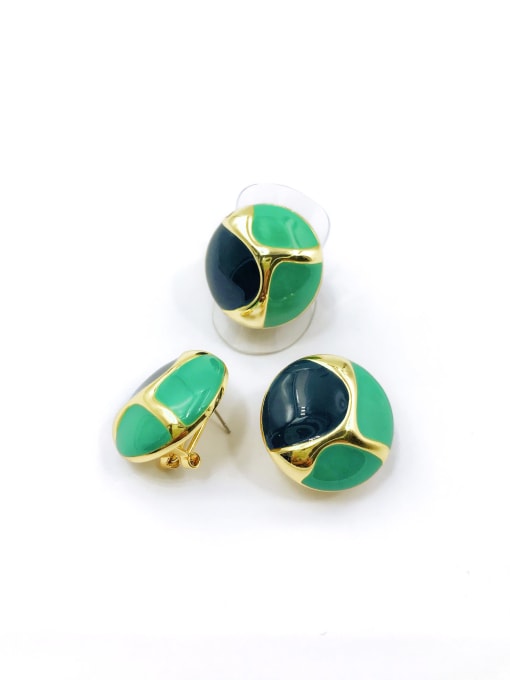 VIENNOIS Minimalist Round Zinc Alloy Enamel Ring And Earring Set