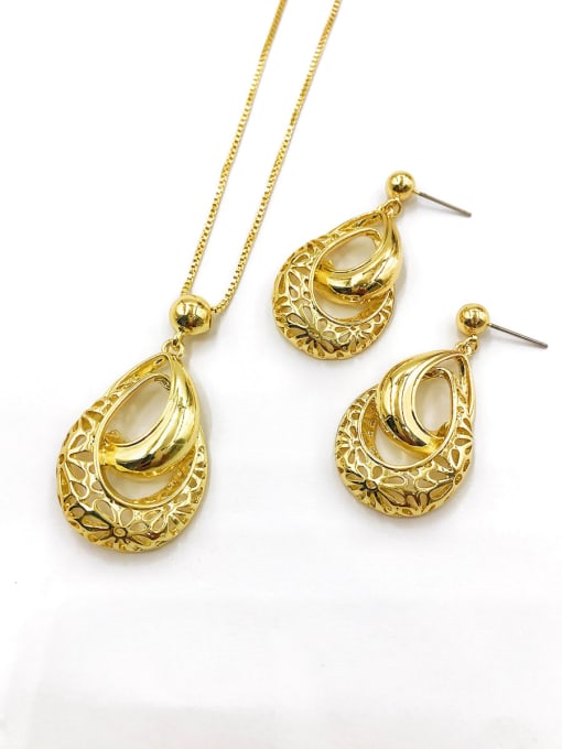 VIENNOIS Classic Water Drop Zinc Alloy Earring and Necklace Set 0