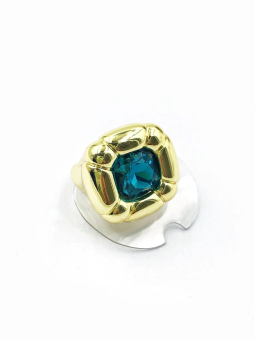 Blue Zinc Alloy Glass Stone Blue Trend Band Ring