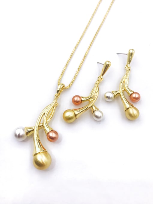 VIENNOIS Trend Fruit Zinc Alloy Bead Multi Color Earring and Necklace Set 0