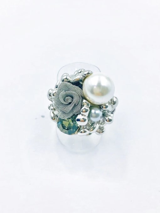 VIENNOIS Zinc Alloy Imitation Pearl Yellow Flower Trend Band Ring 1