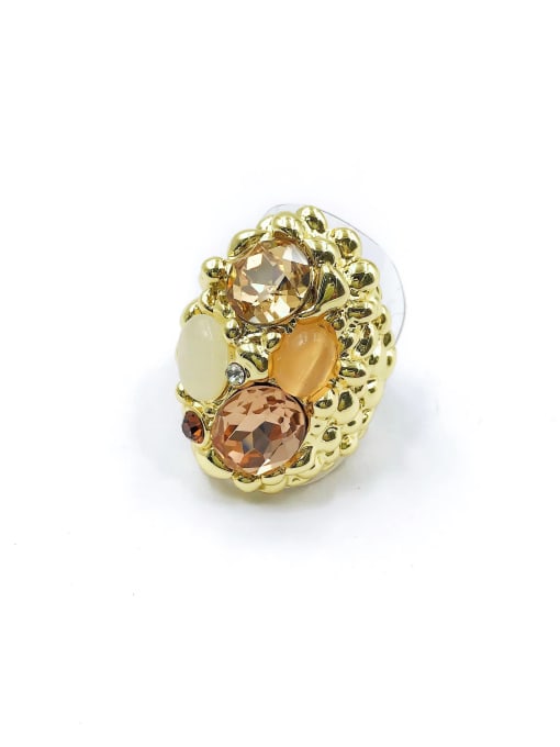 VIENNOIS Zinc Alloy Glass Stone Multi Color Irregular Luxury Band Ring 0