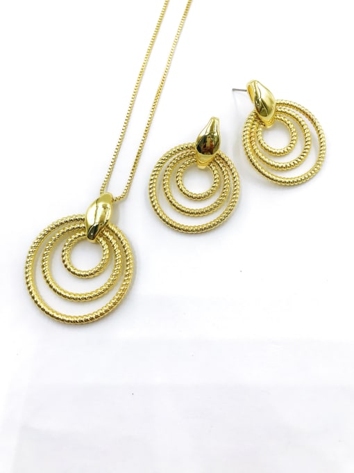 VIENNOIS Minimalist Round Zinc Alloy Earring and Necklace Set 0