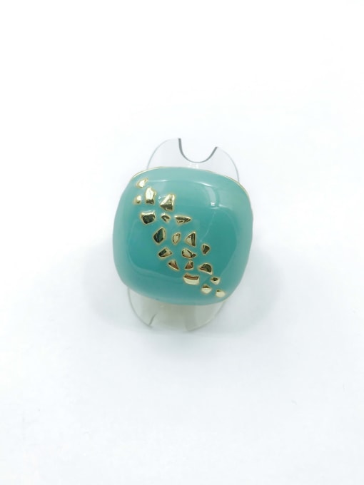 VIENNOIS Zinc Alloy Enamel Square Trend Band Ring 0