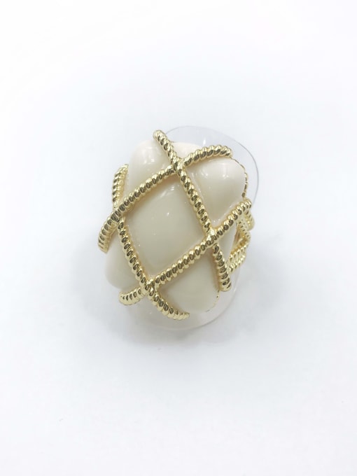 VIENNOIS Zinc Alloy Resin White Trend Band Ring 0