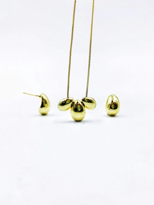 VIENNOIS Zinc Alloy Minimalist Water Drop Earring and Necklace Set 0