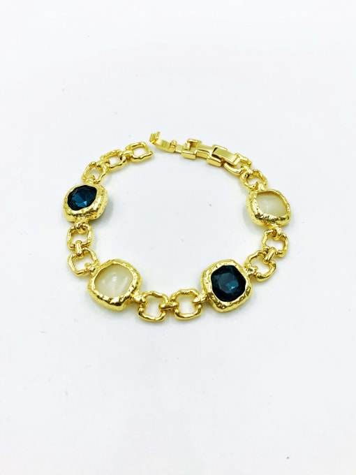 VIENNOIS Zinc Alloy Glass Stone Blue Irregular Trend Bracelet 0