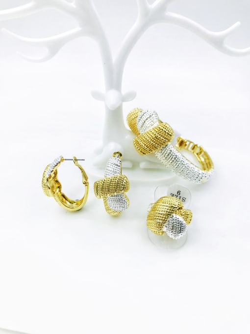VIENNOIS Zinc Alloy Statement Irregular Ring Earring And Bracelet Set 0