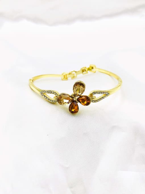 gold+multi color glass stone Zinc Alloy Glass Stone Multi Color Butterfly Dainty Band Bangle