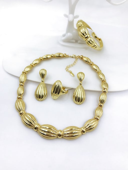 VIENNOIS Trend Zinc Alloy Ring Earring Bangle And Necklace Set