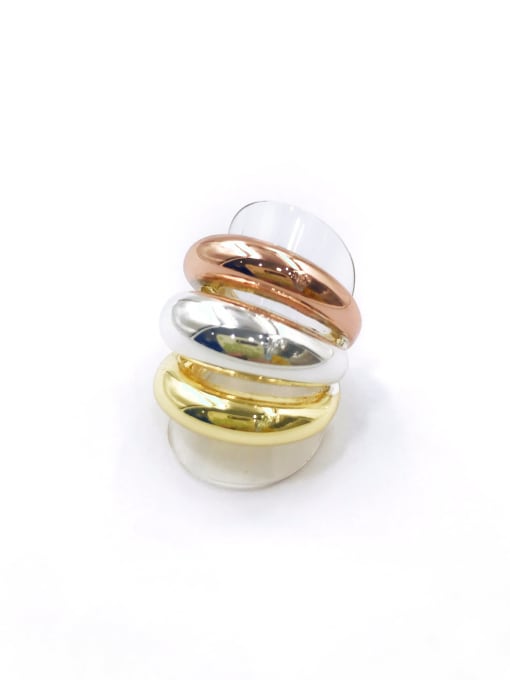 Gold+imitation rhodium+rose gold Zinc Alloy Minimalist Band Ring