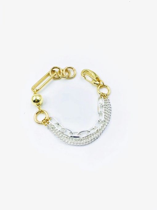 gold+imitation rhodium Zinc Alloy Minimalist Link Bracelet