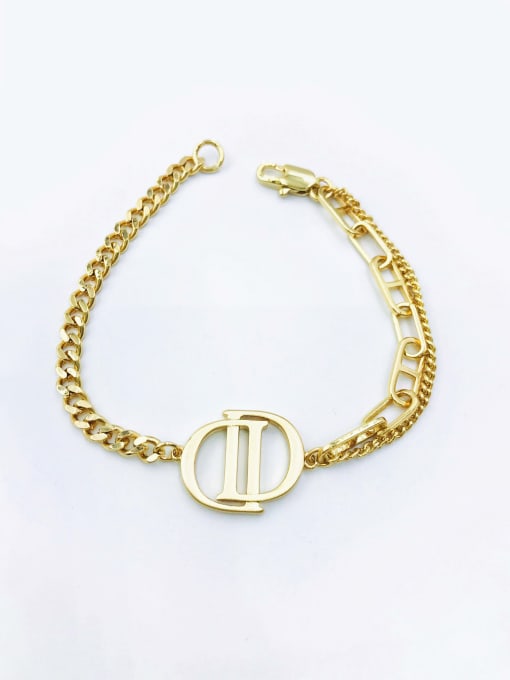 VIENNOIS Brass Letter Minimalist Link Bracelet 0