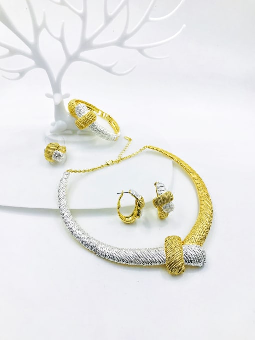 VIENNOIS Zinc Alloy Luxury Irregular Ring Earring Bangle And Necklace Set 0