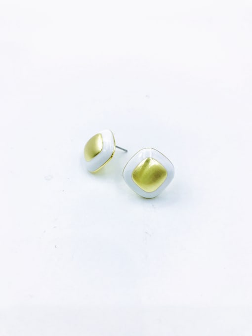 VIENNOIS Zinc Alloy Enamel Square Minimalist Stud Earring 0