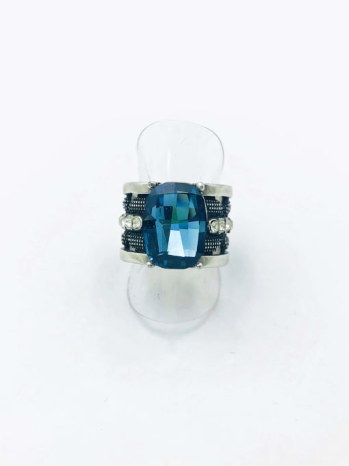 imitation rhodium+blue Zinc Alloy Glass Stone  Purple Classic Band Ring