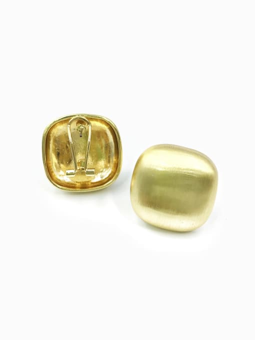 Gold Zinc Alloy Square Minimalist Clip Earring