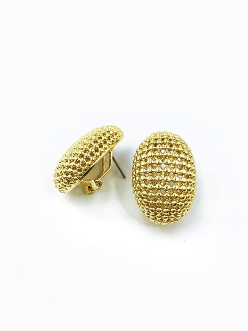 VIENNOIS Brass Oval Minimalist Clip Earring