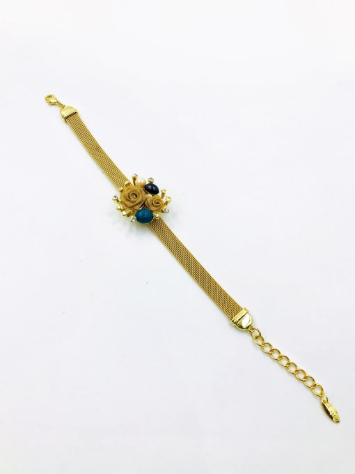VIENNOIS Zinc Alloy Imitation Pearl Multi Color Flower Trend Bracelet