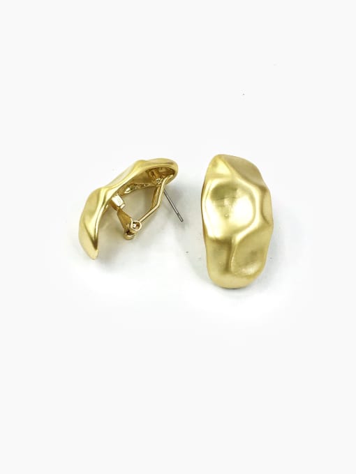Gold Zinc Alloy Irregular Minimalist Clip Earring
