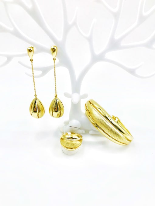 VIENNOIS Zinc Alloy Trend Water Drop Ring Earring And Bracelet Set 0