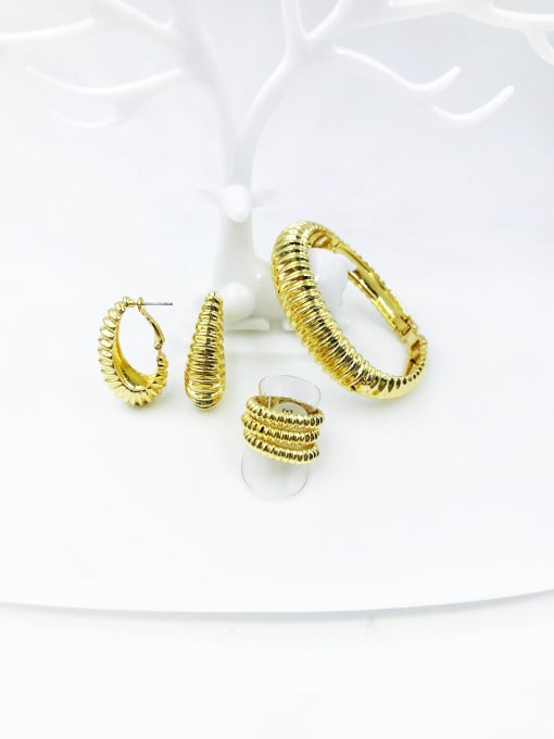 VIENNOIS Zinc Alloy Minimalist  Ring Earring And Bracelet Set 0