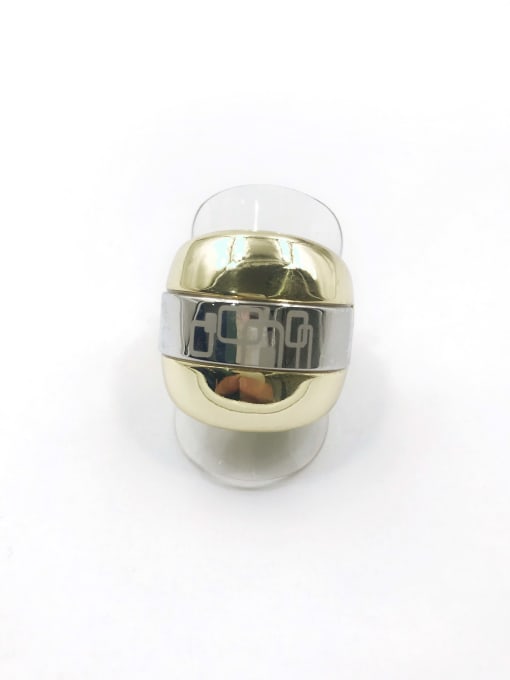 gold+imitation rhodium Brass Classic Band Ring