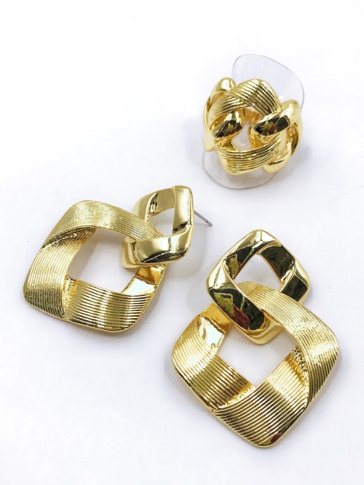 VIENNOIS Statement Zinc Alloy Ring And Earring Set