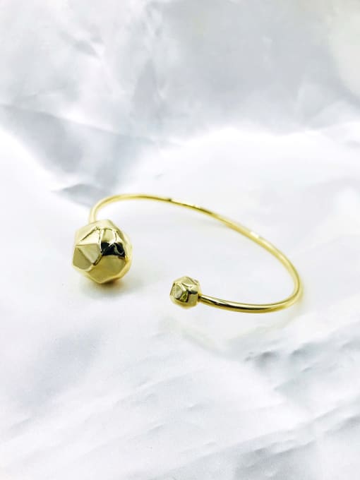 VIENNOIS Brass Bead Gold Irregular Minimalist Cuff Bangle 0