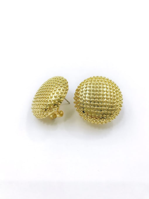 Gold Zinc Alloy Round Minimalist Clip Earring