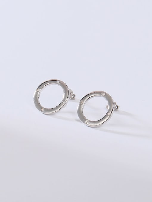 YUEFAN 925 Sterling Silver Cubic Zirconia White Minimalist Stud Earring