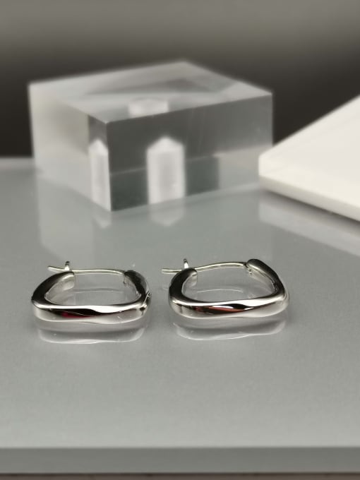 White 925 Sterling Silver Geometric Dainty Stud Earring