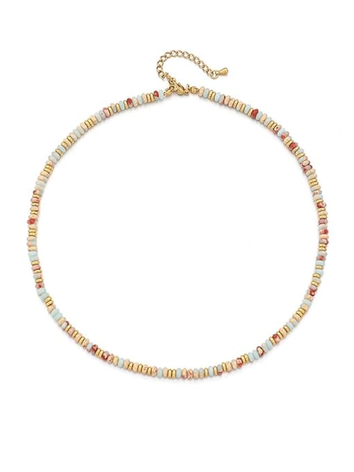 BYG Beads Brass Crystal Irregular Minimalist Cuban Necklace