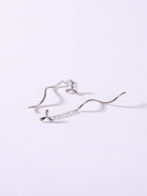 White 925 Sterling Silver Minimalist Threader Earring