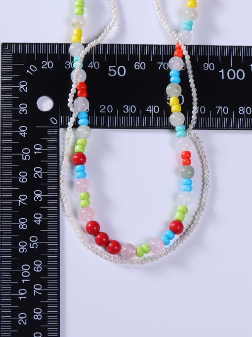 BYG Beads Stainless steel Shell Multi Color Minimalist Beaded Necklace 3